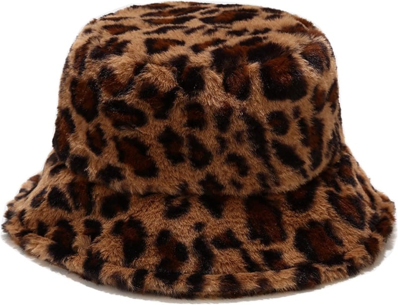Dirholl Women's Winter Faux Fur Fuzzy Warm Bucket Hat - Image 1